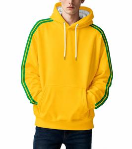Sweat-shirt à capuche unisexe écologique surdimensionné avec rayures vertes, pull décontracté à capuche, couleur unie, design avec poche, vêtements d'hiver - Product Image 1