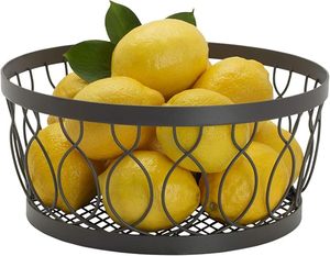 Handmade Black Metal Decorative Fruit <b>Basket</b> Round <b>Wire</b> <b>Storage</b> <b>Basket</b> for Kitchen Dining Table Countertop Home Decor - Product Image 5