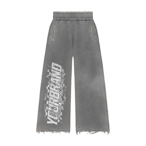 Conjunto de Sudadera con Capucha y Pantalones Deportivos Unisex Personalizados, de Corte Holgado, Lavado Ácido, con Cierre de Cordón, Estampado en Serigrafía, Poliéster/Algodón - Product Image 3