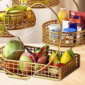 Moderno Estante Metálico de Tres Niveles para Frutas con Diseño Redondo para Exhibición de Alimentos en la Cocina - Product Image 6