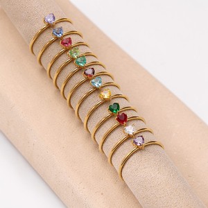 18k Gold Plated Tiny 6MM Heart Pink Tourmaline <b>Quartz</b> Gemstone <b>Ring</b> - Product Image 6