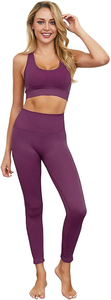 Conjunto de yoga de 2 piezas para mujer, traje deportivo, sujetador deportivo, leggings sin costuras, pantalones de cintura alta para correr, ropa de gimnasio, conjuntos de fitness para mujer - Product Image 2
