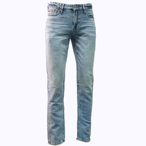 Jean slim homme taille mi-haute coupe droite délavé moyen de haute qualité – Pantalon en denim personnalisé, style décontracté, vente en gros - Product Image 6