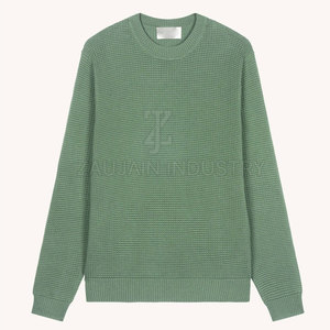 Haut en tricot gaufré respirant pour homme, chemise légère texturée à manches longues, vêtement décontracté basique, tissu doux, coupe classique, usage quotidien - Product Image 5