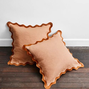 Solid Color Linen Cushion Cover Square Shape Ruffle Edge Nordic Style Home <b>Decor</b> <b>Pillow</b> Case Handmade Design - Product Image 1