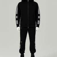 Ensemble survêtement polaire sportif pour homme, 340 GSM, séchage rapide, grandes tailles, couleur unie, personnalisable, streetwear, doux et brossé