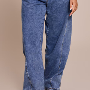 Nueva Llegada, Servicio OEM, Jeans Holgados de Alta Calidad Hechos a Medida para Mujer, Jeans de Mezclilla Holgados de Talla Grande para Mujer - Product Image 4