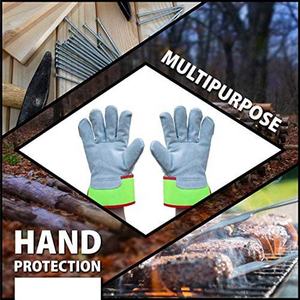 Gants de travail en cuir de vache fendu pour homme, accessoires de sécurité personnalisés, en cuir de vache, personnalisés - Product Image 4