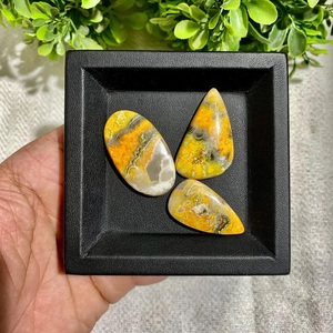 พลอยแจสเปอร์สีเหลืองมัสตาร์ดธรรมชาติ รูปทรงคาโบชอง ลายพิเศษ สำหรับการทำสมาธิ การบำบัดด้วยเรกิ การแสดงออกของพลังงาน โยคะ - Product Image 1