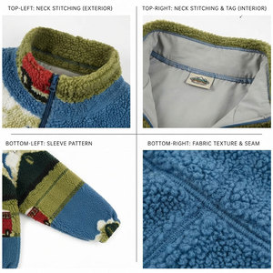 Chaqueta de Forro Polar Ligera para Hombre con Cierre, Cuello Alto, Diseño Personalizado de Dibujos Animados, Abrigo Cálido de Invierno con Forro Polar Sherpa - Product Image 6