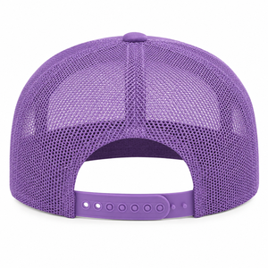 Wholesale Custom Logo 7 Panel Mid Profile Flat Brim Trucker Hat <b>Vintage</b> Two Tone Mesh Back <b>Cap</b> High Quality - Product Image 4
