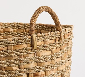 Panier en jonc de mer et jacinthe d'eau, fait main, pour rangement, vente en gros, écologique, fabriqué au Vietnam - Product Image 2