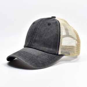Custom Distressed Effect Trucker Hats OEM Blank Headwear Supply White Label Manufacturing Trucker Hats <b>Plain</b> Mesh Hats Bulk - Product Image 6