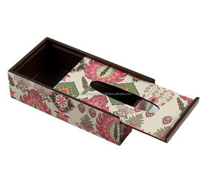 Caja de pañuelos impresos de madera maciza con forma rectangular, servilletero altamente decorativo atractivo, Material de resina, diseño de tendencia de FWE - Product Image 6