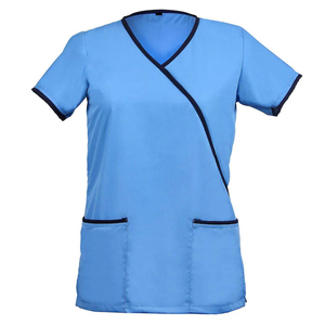 Medical Nurse Scrubs Uniform Unisex Scrub Shirt Pants Sets with Pockets and V-neck Scrub Suit for Hospital ODM Woven - Product Image 3