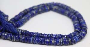 AAA Natural Sodalite Heishi <b>Washer</b> <b>Beads</b> Necklace 3 Strand 5-6 MM Heishi Gemstone <b>Beads</b> 17 Inch Natural Sodalite <b>Washer</b> <b>Beads</b> - Product Image 5