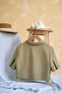 Blusa Elegante para Mujer, Color Oliva, Cierre Frontal con Cremallera, Estilo Oficina, Casual de Negocios, Cómoda, Tipo Croptop, ODM OEM LEX - Product Image 6