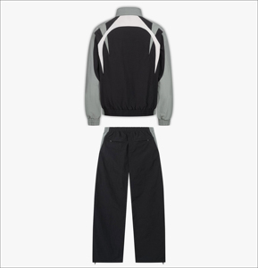 Conjunto Deportivo 2 en 1 para Hombre, Chaqueta y Pantalones con Cierre Completo, Color Negro y Gris, Secado Rápido, Transpirable, Resistente al Viento, Estilo Deportivo, Corte Holgado, para Primavera - Product Image 4