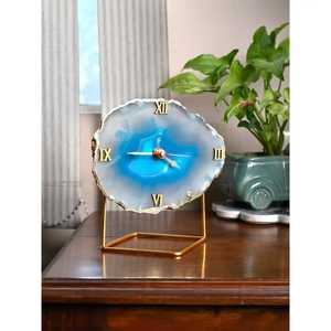 Trending Vintage Round Table Clock Beige Face <b>Black</b> Ornate Hands <b>Large</b> Numerals Dark <b>Frame</b> Classic Antique Inspired Elegant - Product Image 4