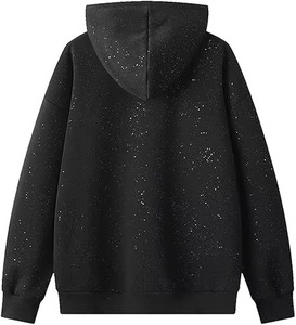 เสื้อฮู้ดดี้ทรงบ็อกซี่ฟลีซสำหรับผู้หญิง ล้างสีแบบแอซิดวอช พิมพ์ลายด้วยเทคนิค DTG 400GSM ประดับด้วยคริสตัลเต็มตัว  รักษ์โลก ผลิตตามสั่ง - Product Image 2
