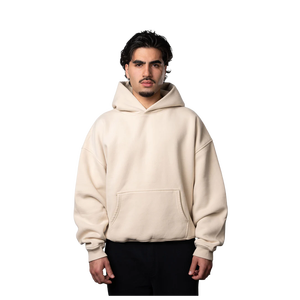 เสื้อฮู้ดดี้ผู้ชายทรงโอเวอร์ไซส์ สีพื้น ผ้าฝ้ายเฟรนช์เทอร์รี่ สวมใส่สบาย สไตล์ลำลอง ทรงปกติ สำหรับฤดูใบไม้ร่วง - Product Image 2