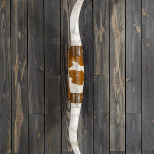 Cuernos de Toro Pequeños Pulidos, Ecológicos y Modernos, de Buey Longhorn, Par Montado para Decoración de Pared del Hogar / por FWE - Product Image 1