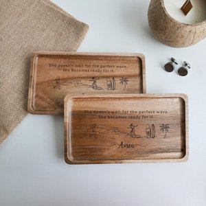 Juego de Vajilla Estilo Americano Hecho a Mano 100% Ecológico UO, Elegante Bandeja de Servir de Madera de Mango con Acabado Antiguo, INDIA - Product Image 3