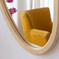 Miroir Vandana Optima Vento en bois de manguier clair