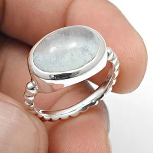Anillo de piedra preciosa de aguamarina natural hecho a mano con plata de ley 925, anillo artesanal de estilo bohemio a precio de mayorista. - Product Image 4