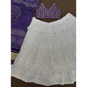 Lehenga choli เครื่องประดับของนักออกแบบชาติพันธุ์พร้อมงานปักที่มีลำดับที่ซับซ้อน - Product Image 6