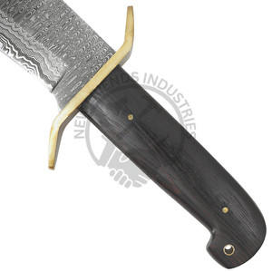 Nouvelle édition Couteau de chasse Bowie en acier Damas à lame pleine de 14 pouces, couteau de collection à lame fixe tranchante pour le camping en extérieur et la survie - Product Image 4