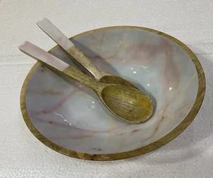 ชามสลัดหรืออุปกรณ์บนโต๊ะอาหารทำจากไม้เคลือบลายพิมพ์ลงในภาชนะอาหารเย็นชุดเครื่องครัวชามสลัดสำหรับตกแต่ง - Product Image 1