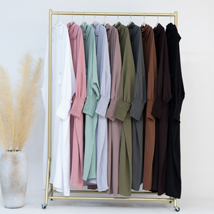 Vestido Abaya Largo <span class=keywords><strong>de</strong></span> Color Sólido, Estilo Árabe <span class=keywords><strong>de</strong></span> Oriente Medio, para <span class=keywords><strong>Mujer</strong></span> Musulmana, Traje <span class=keywords><strong>de</strong></span> Oración para Ramadán. 1 Artículo en Venta - Product Image 6