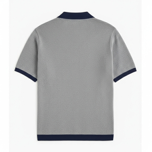 Camisa Casual de Manga Corta para Hombre, con Cierre, Corte Ajustado, Tejida, con Logotipo Personalizado, Superventas - Product Image 2