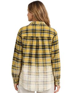Camisa de Franela a Cuadros Amarilla y Negra Personalizada para Mujer, Manga Larga, Cierre de Botones, Estilo Casual, Mezcla de Algodón, Moda Otoño Invierno - Product Image 2
