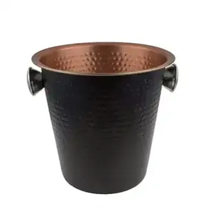 Seau à glace noir métallisé, nouveau modèle de luxe en métal fait main, refroidisseur à vin professionnel pour bars, hôtels et événements. - Product Image 1