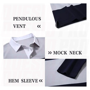 Polos pour hommes personnalisés, style streetwear décontracté, avec logo brodé, surdimensionnés, en tricot rayé, style rugby, manches longues, t-shirts de sport - Product Image 3