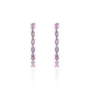 18K Rose Gold Ruby Pearl Drop Earrings-Trendy Religious Cocktail Jewelry Gift - Product Image 3