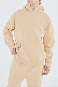 Survêtement décontracté pour homme à capuche, couleur unie, 100% coton, manches longues, coupe ample, respirant, pour l'automne, avec poches latérales - Product Image 4