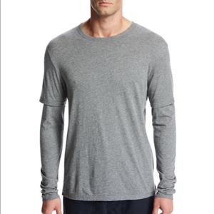 Camiseta de algodón de doble capa para hombre con logotipo personalizado, camiseta de doble capa de alta calidad para hombre para uso casual y streetwear. - Product Image 3