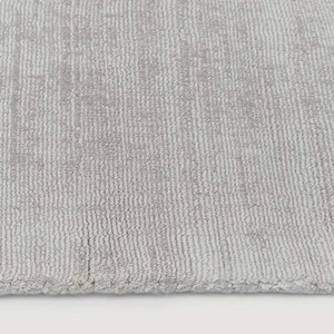 Luxury Silver Grey Solid Area Rug Soft Plush Minimalist Viscose Handloom Premium Carpet Living Room Bedroom Decorative Floor Rug - Product Image 5