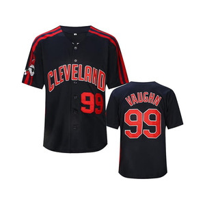 Maglia da uomo del film <span class=keywords><strong>Ricky</strong></span> Vaughn # Maglie da Baseball Hip Hop Anni '90 Cucite con 99 Cuciture, Bianche, Blu Navy, Grigie - Product Image 1