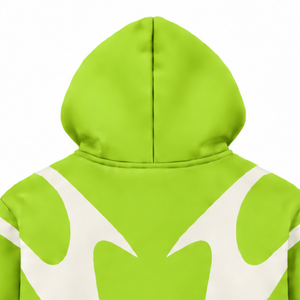 Lime Green Contrast Panel <b>Zip</b> Up <b>Hoodie</b> Men Streetwear Full Zipper Long Sleeve Casual Fleece Hooded Jacket With Side <b>Pockets</b> - Product Image 4