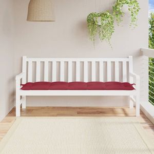 Coussin de banc de jardin en tissu Oxford rouge vin 100% polyester, coussins et oreillers d'extérieur - Product Image 1