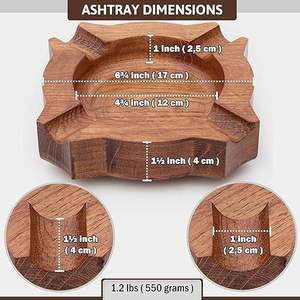 Wooden American Style Customized Shape Desktop <b>Ashtray</b> for Home Office Outdoor Patio Gift Men Smoking Accessories - Product Image 3