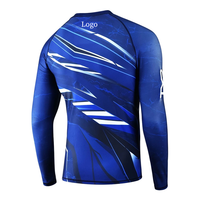 Maillot de bain une pièce pour homme, imprimé animal, manches longues, protection solaire UPF50, en nylon et élasthanne, avec logo frontal, imperméable