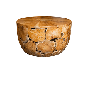 Table basse artisanale en teck rustique de luxe ARTERRA, en bois naturel, meubles de salon, Indonésie, appartement - Product Image 1
