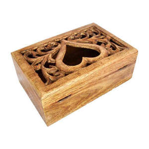 Caja de Madera Tallada a Mano, Caja de Madera Maciza de Mango, Caja de Joyería de Madera para Regalos, Venta al por Mayor de Fábrica al Mejor Precio, Caja de Regalo de Madera - Product Image 1