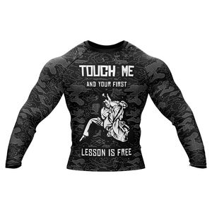 เสื้อรัดกล้ามเนื้อ MMA แขนยาว คุณภาพดี ระบายอากาศได้ดี สำหรับผู้ชาย ดีไซน์ทันสมัย ผลิตจากผ้าสแปนเด็กซ์/ไนลอน สีสันปรับแต่งได้ มีจำหน่ายแล้ว - Product Image 2