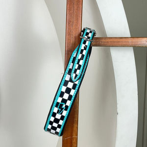 ปลอกคอสุนัขดีไซน์ลายตารางหมากรุกหนังแท้อุปกรณ์เสริมสำหรับสุนัขขนาดเล็กขนาดกลางขนาดใหญ่ - Product Image 5